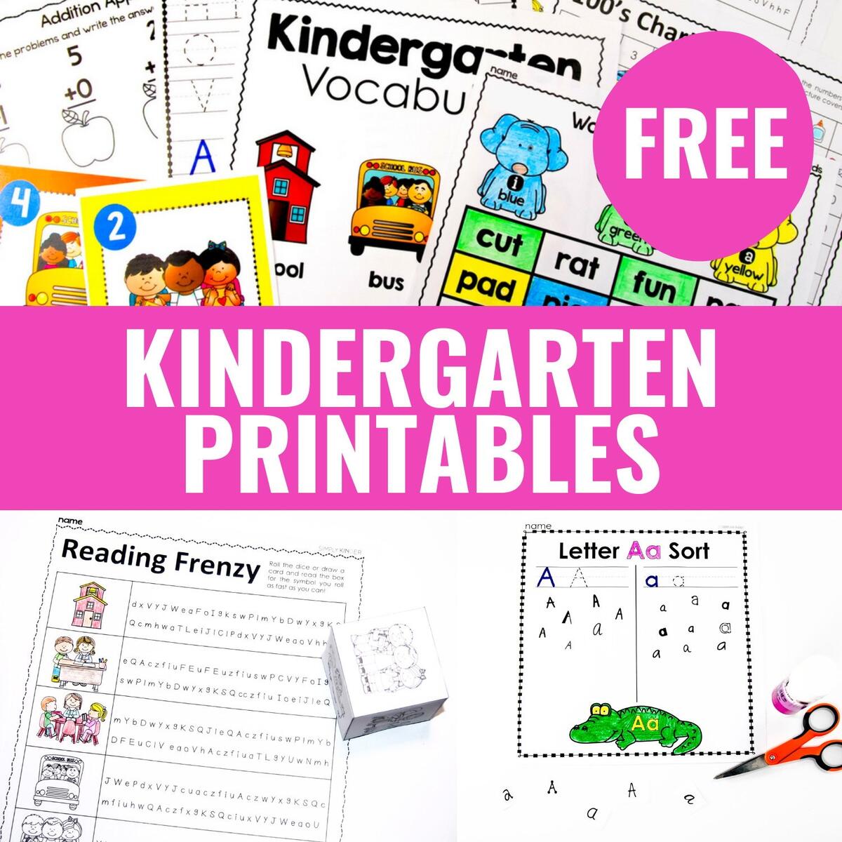 Free Kindergarten Activities And Worksheets Simply Kinder Free Printable Kindergarten Worksheets PDF Planes Balloons