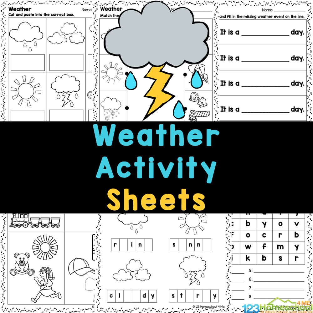 Free Kindergarten Weather Activity Sheets Free Kindergarten Weather Activity Sheets