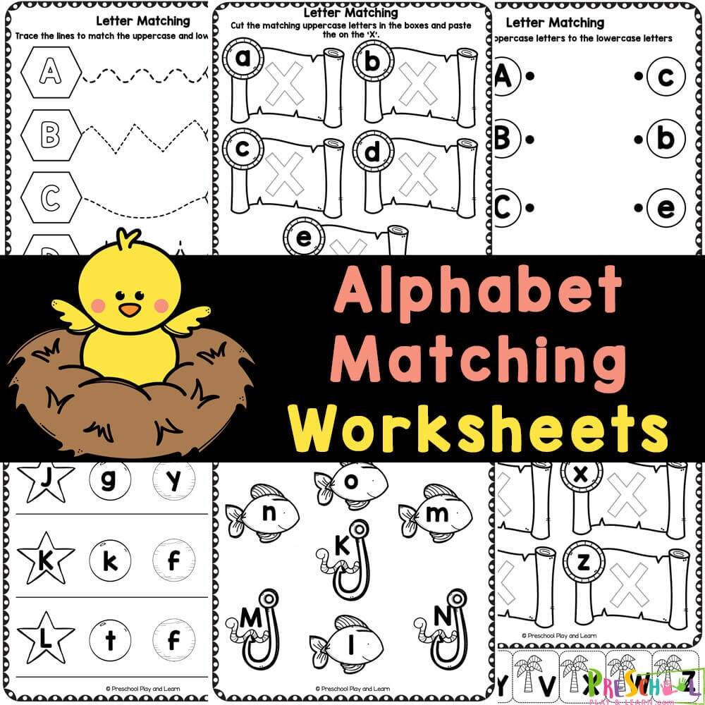 FREE Match The Same ABC Letters Alphabet Matching Worksheets For Pre K FREE Preschool Alphabet Letter Matching Worksheets With Pictures