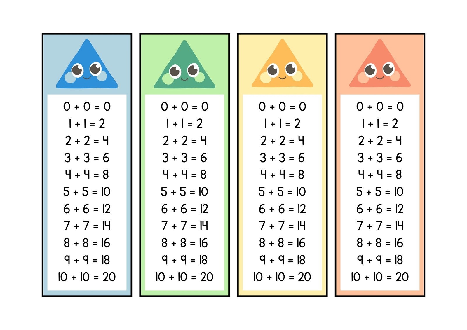 Free Math Flashcard Templates To Edit And Print Canva Math Doubles Facts Worksheets To 20 And 100 Algebra Addition With Emojis Printable PDF Etsy