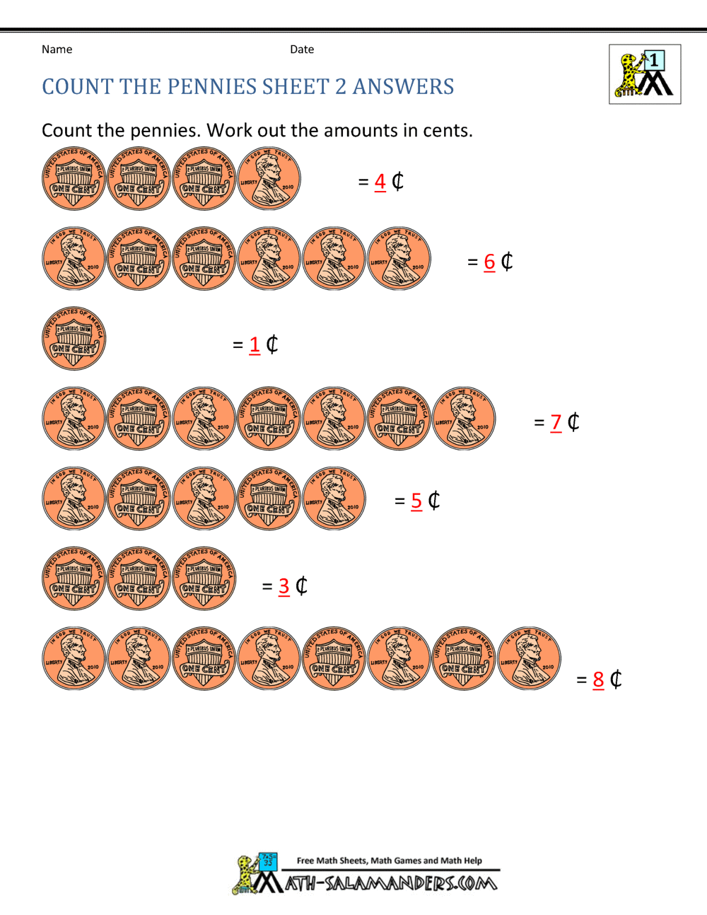 Counting Money Worksheets 1st Grade