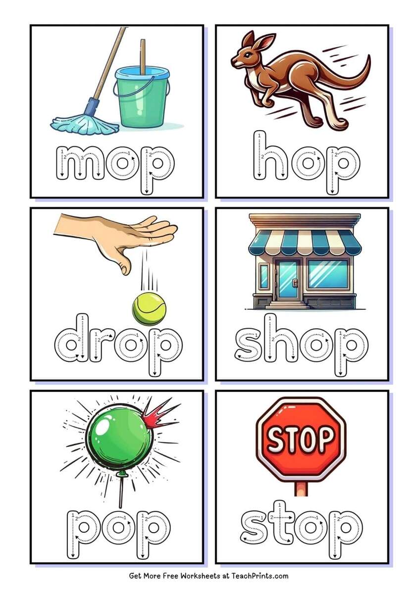 Free Op Word Family Worksheets Teach Prints Free Op Word Family Worksheets Teach Prints