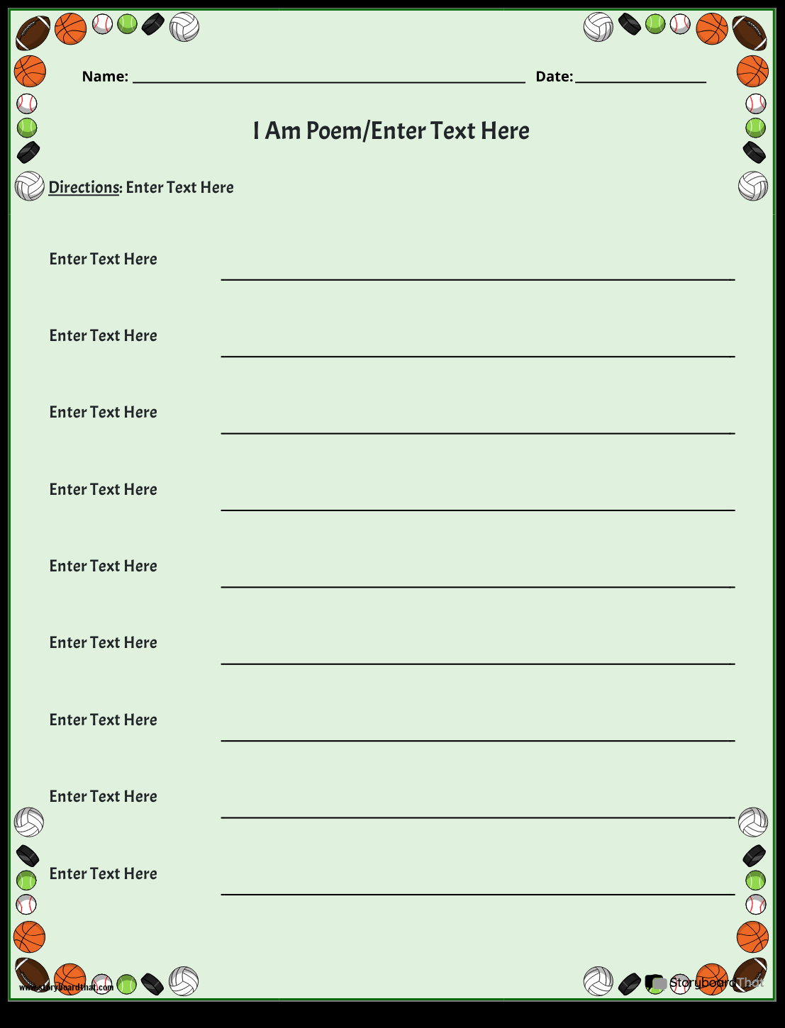 Free Poetry Worksheets Storyboard That Templates