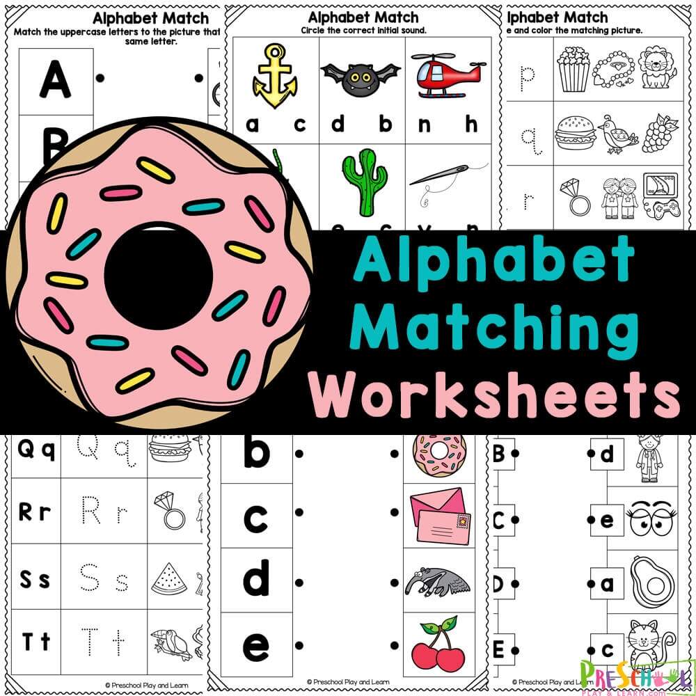 FREE Preschool Alphabet Letter Matching Worksheets With Pictures FREE Preschool Alphabet Letter Matching Worksheets With Pictures