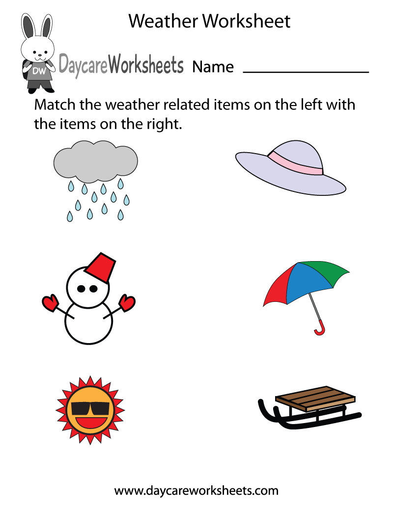 Free Printable Weather Worksheets For Preschoolers Kindergarten