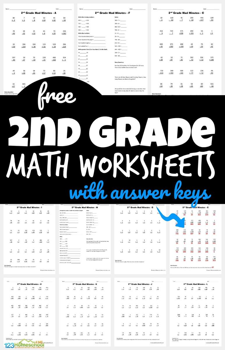 FREE Printable 2nd Grade Math Minutes Worksheets Pdf Free Printable Addition Worksheet For Second Grade