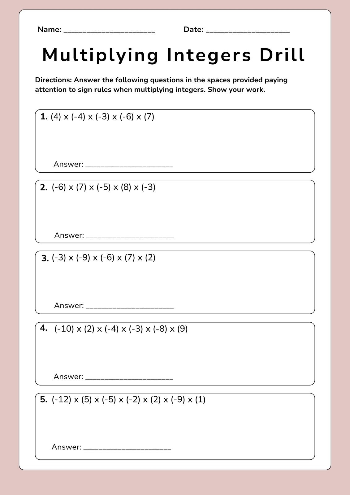 Free Printable 8th Grade Math Worksheet Templates Canva Eighth Grade Volume Worksheet