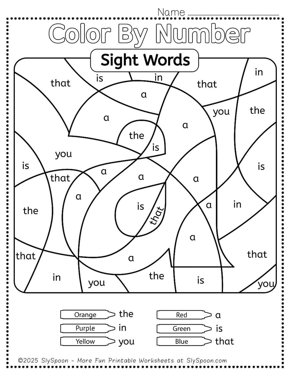 Free Printable A Sight Word Worksheets For Kindergarten First Grade Sly Spoon Free Printable A Sight Word Worksheets For Kindergarten First Grade Sly Spoon