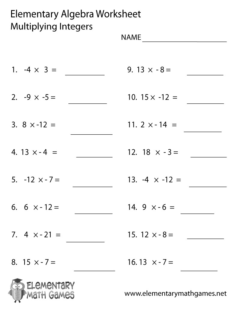 Operations With Integers Ten Minute Challenge Worksheet PDF Printable Number Operations Worksheet Cazoom Math