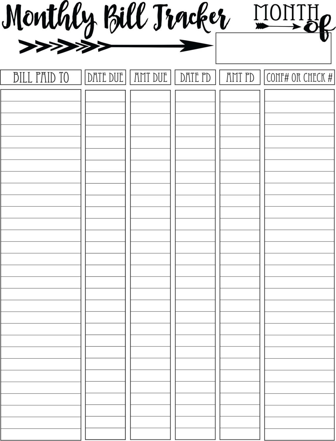 Free Printable Bill Planner Printable Party Favors Free Printable Bill Planner Printable Party Favors