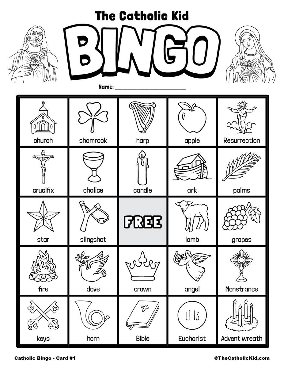 Free Printable Catholic Bingo Game Cards TheCatholicKid Free Printable Catholic Bingo Game Cards TheCatholicKid