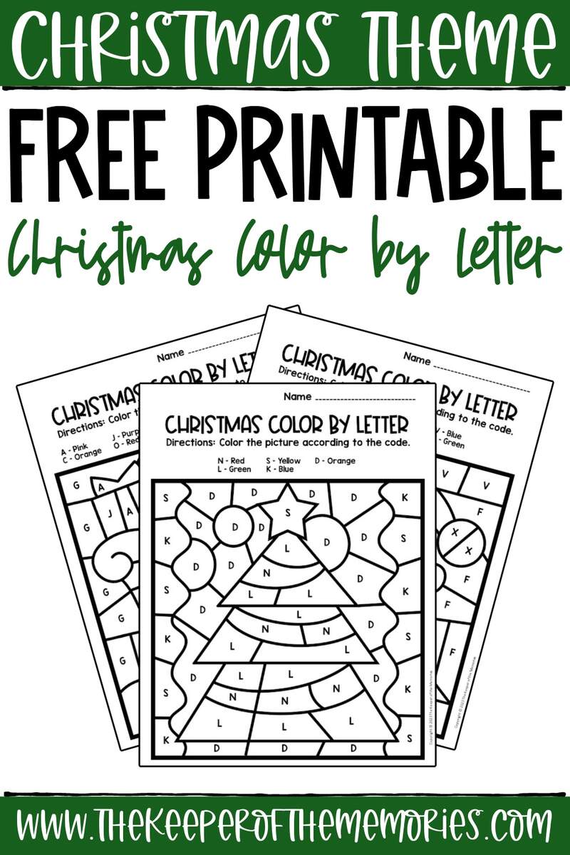 Free Printable Christmas Color By Letter The Keeper Of The Memories