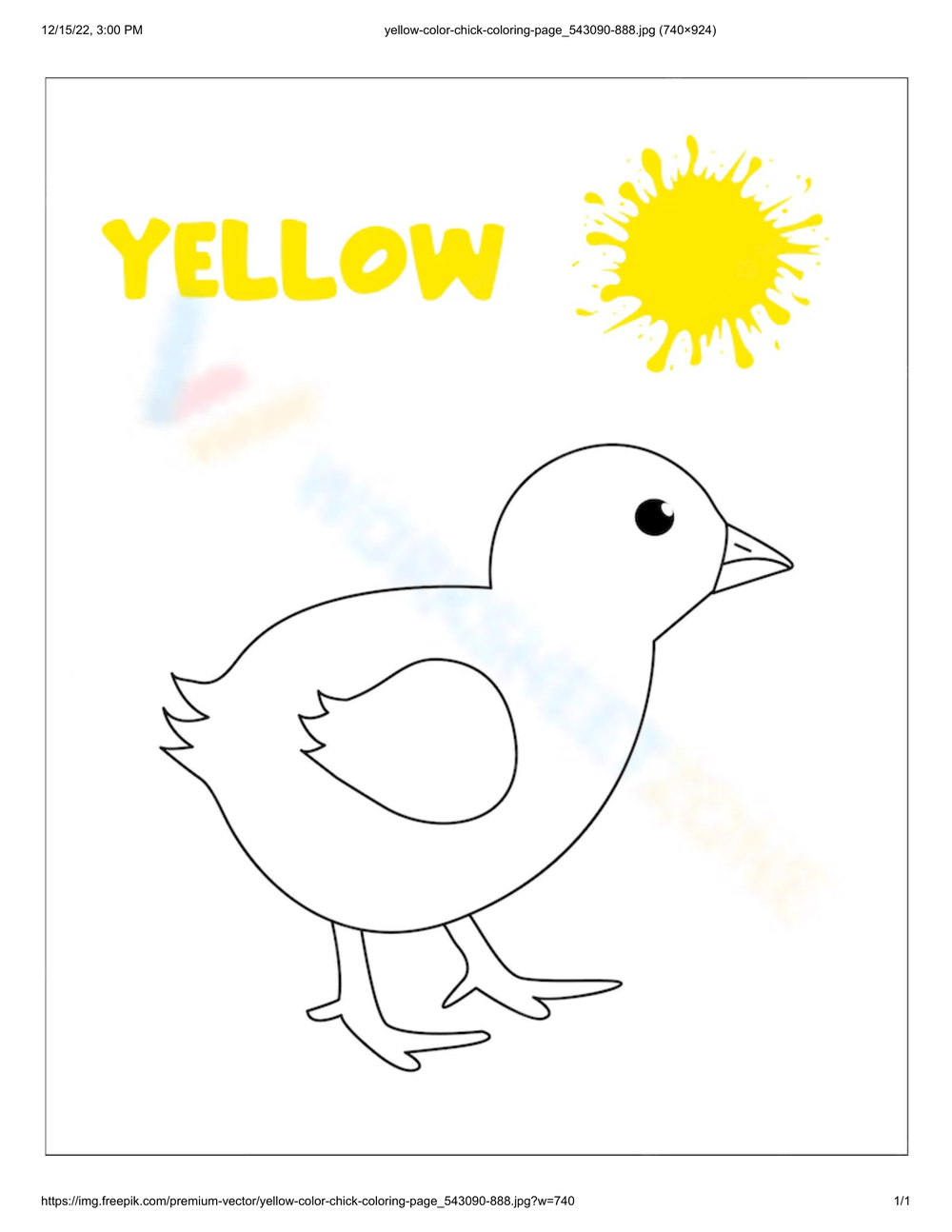 Yellow Color Flash Card Free Printable Worksheets