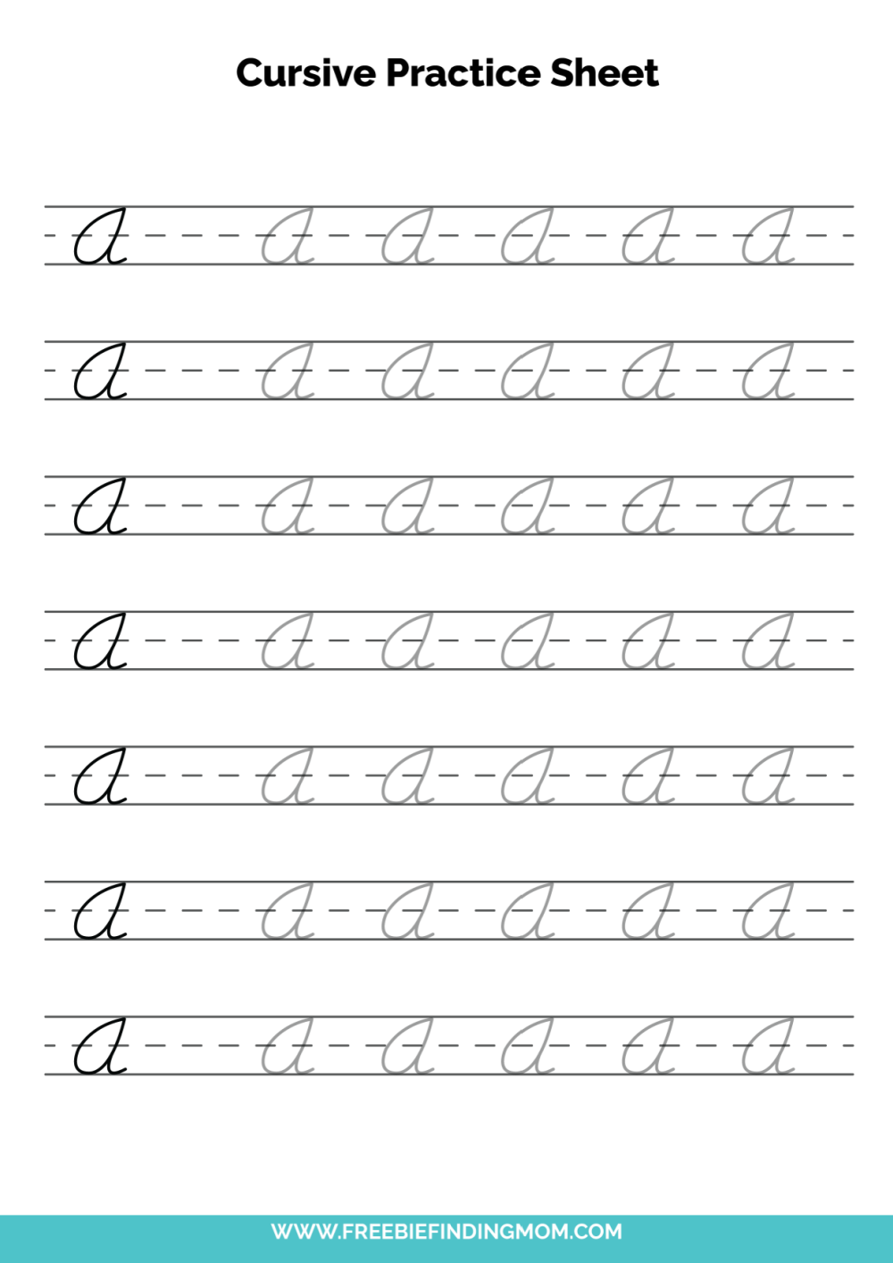Free Printable Cursive Alphabet Practice Sheets Capital A Printable Cursive Alphabet Worksheets Teach Beside Me