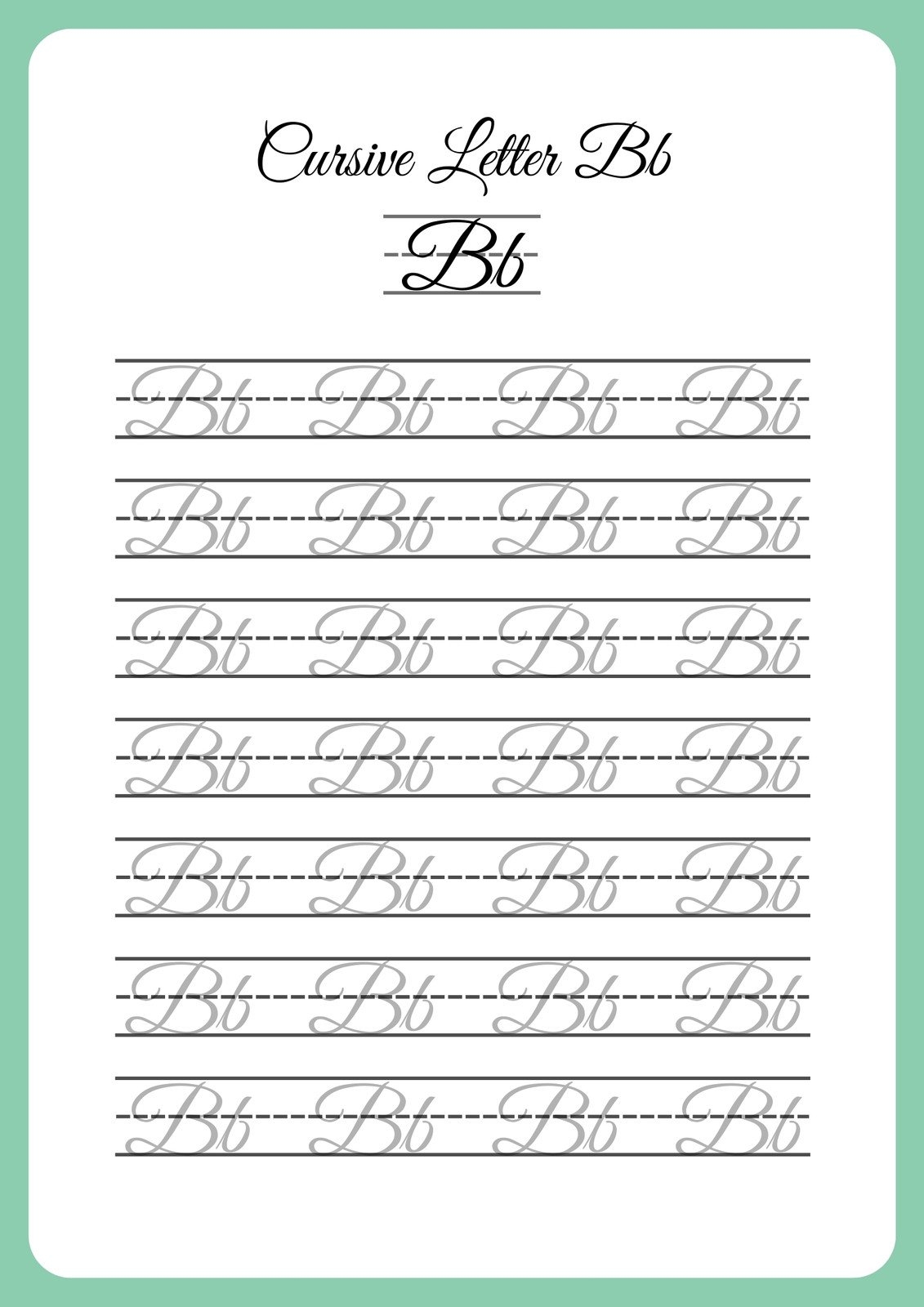 Free Printable Cursive Writing Worksheet Templates Canva Free Printable Practice Cursive Writing Worksheet