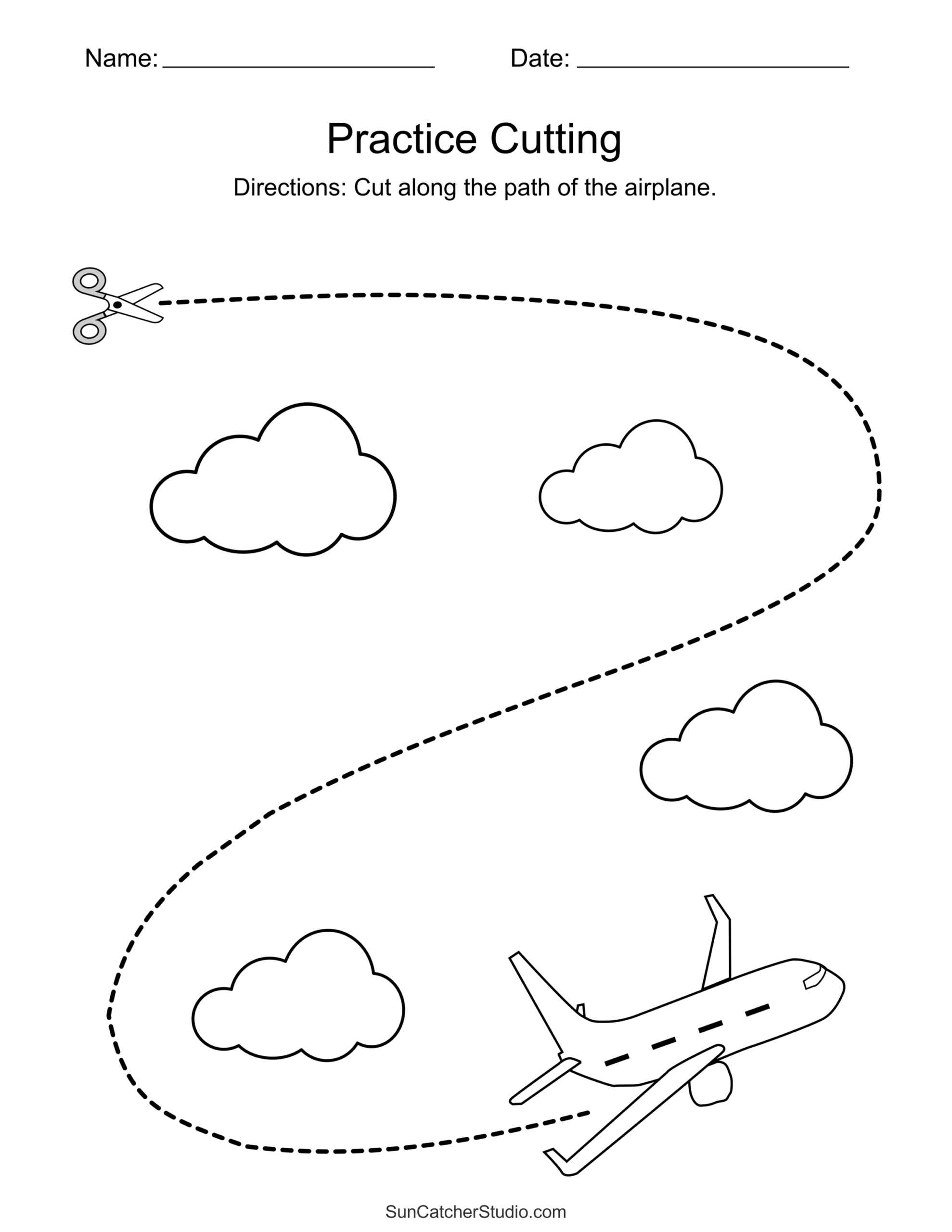 FREE Printable Preschool Cutting Worksheets