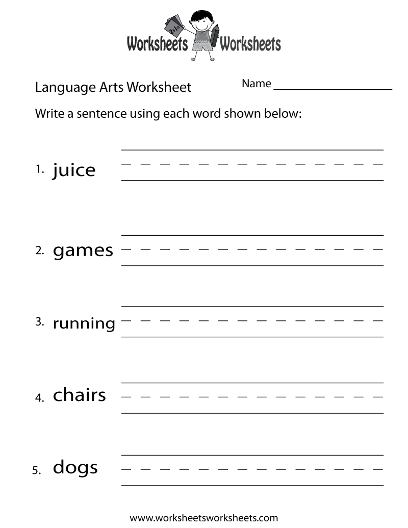 Free Printable English Language Arts Worksheet Free Printable English Language Arts Worksheet