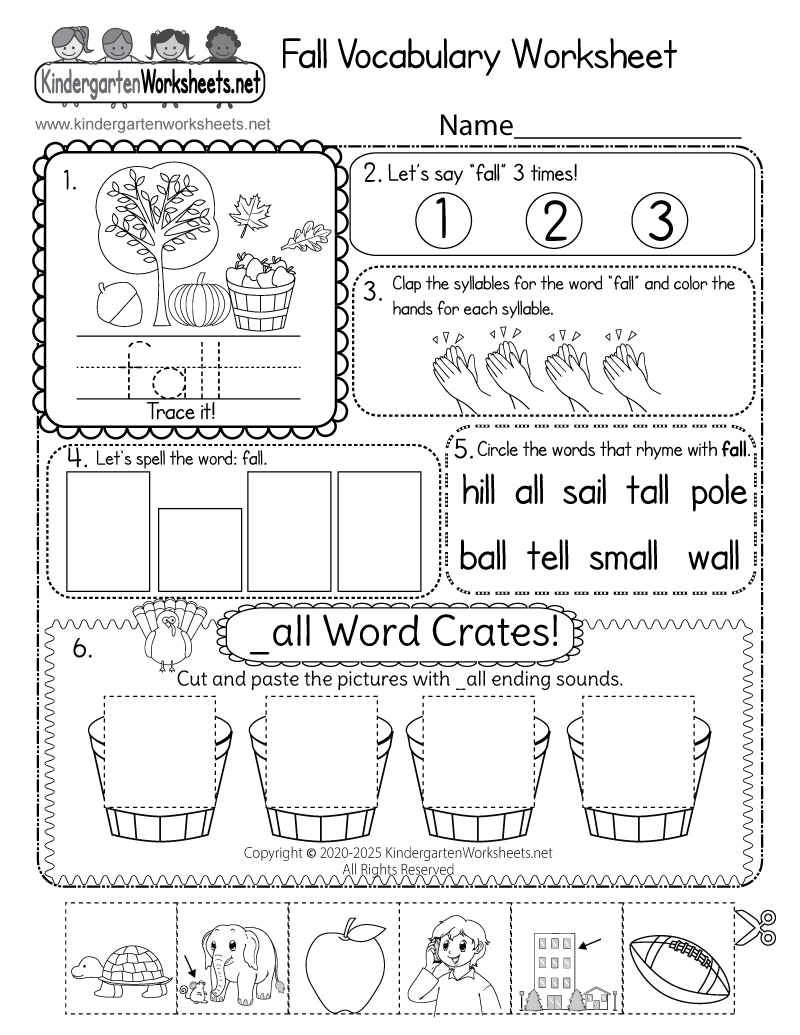 Free Printable Fall Vocabulary Worksheet Free Printable Fall Vocabulary Worksheet