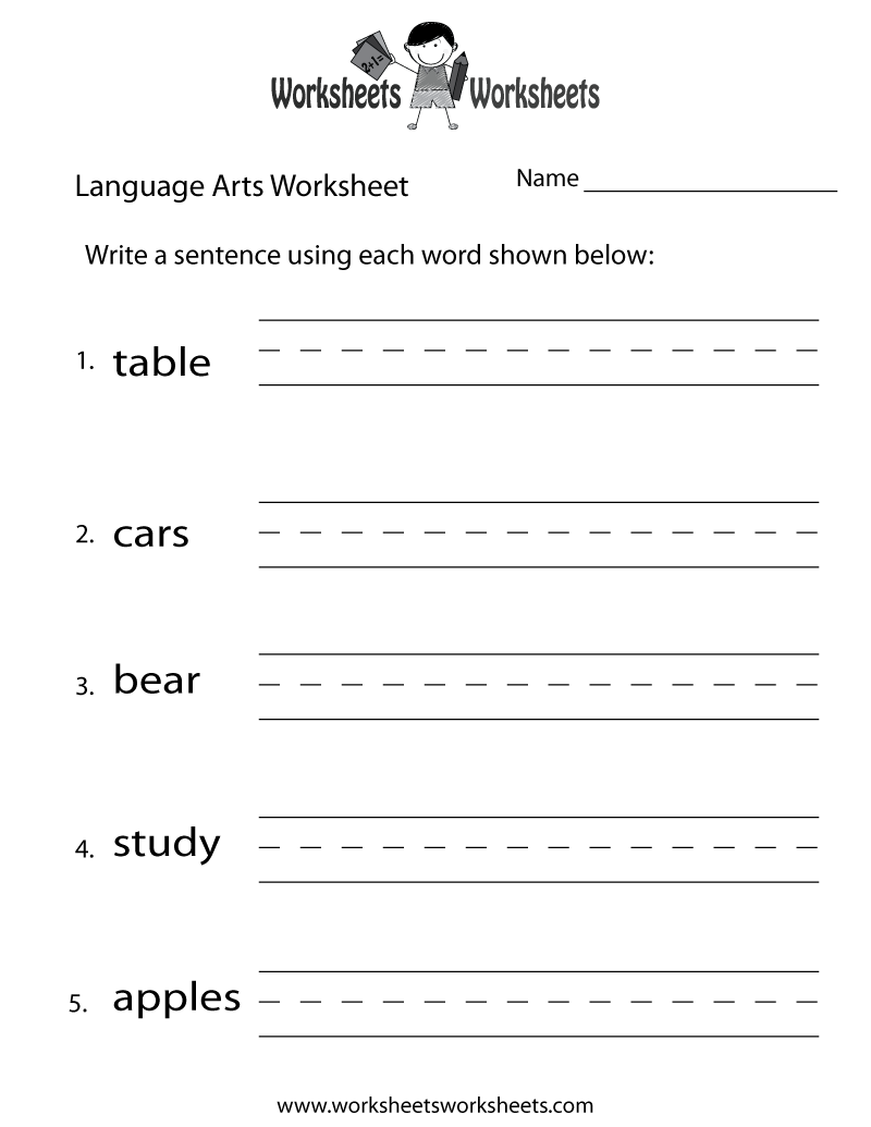 Free Printable Fun Language Arts Worksheet Free Printable Fun Language Arts Worksheet