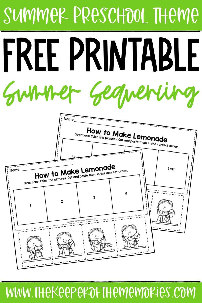 Free Printable How To Make Lemonade Summer Sequencing Worksheets The Keeper Of The Memories Free Printable How To Make Lemonade Summer Sequencing Worksheets The Keeper Of The Memories