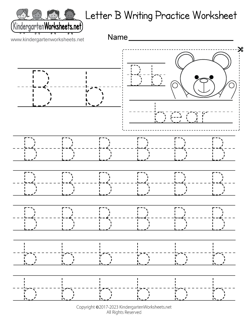Letter B Coloring Worksheet Free Printable Digital PDF