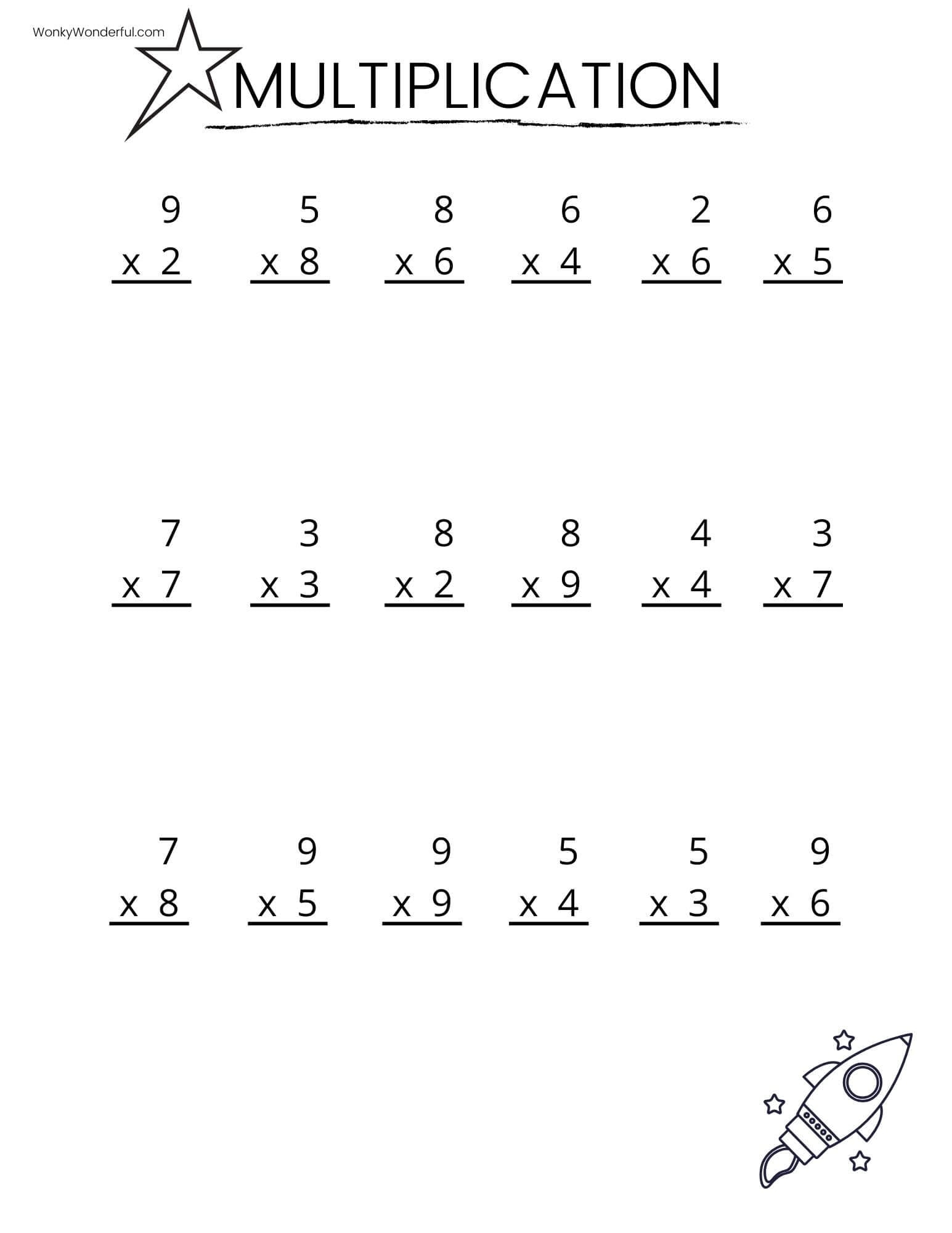 Fifth Grade Multiplication Worksheet