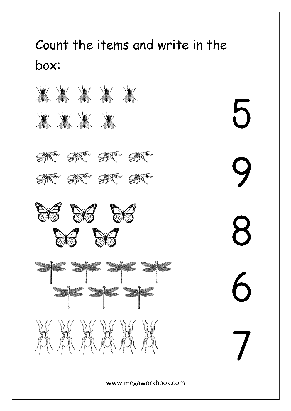 Free Printable Number Matching Worksheets For Kindergarten And Preschool Count And Match 1 10 MegaWorkbook Free Printable Kindergarten Counting Worksheets Happy Toddler Playtime