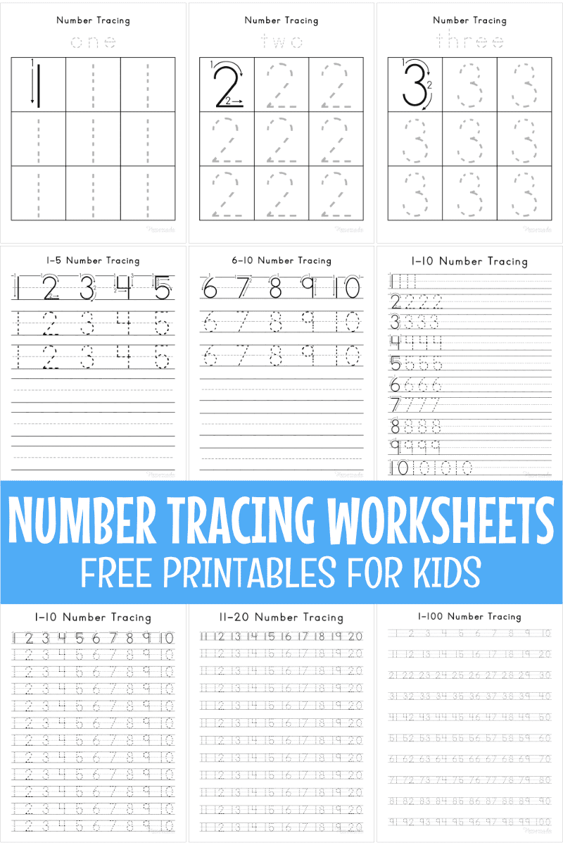 Free Printable Number Tracing Worksheets Free Printable Number Tracing Worksheets