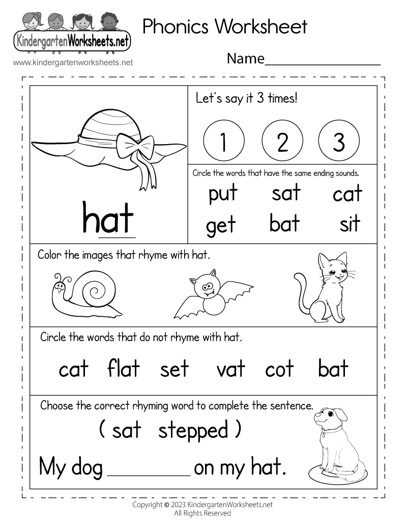 Free Printable Phonics Worksheet Free Printable Phonics Worksheet
