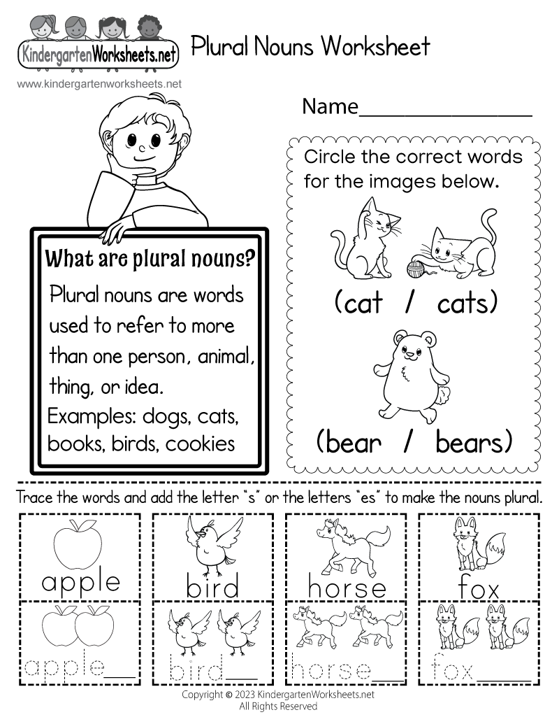 Free Printable Plural Nouns Worksheet Free CVC Worksheet Kindergarten Downloadable Worksheets