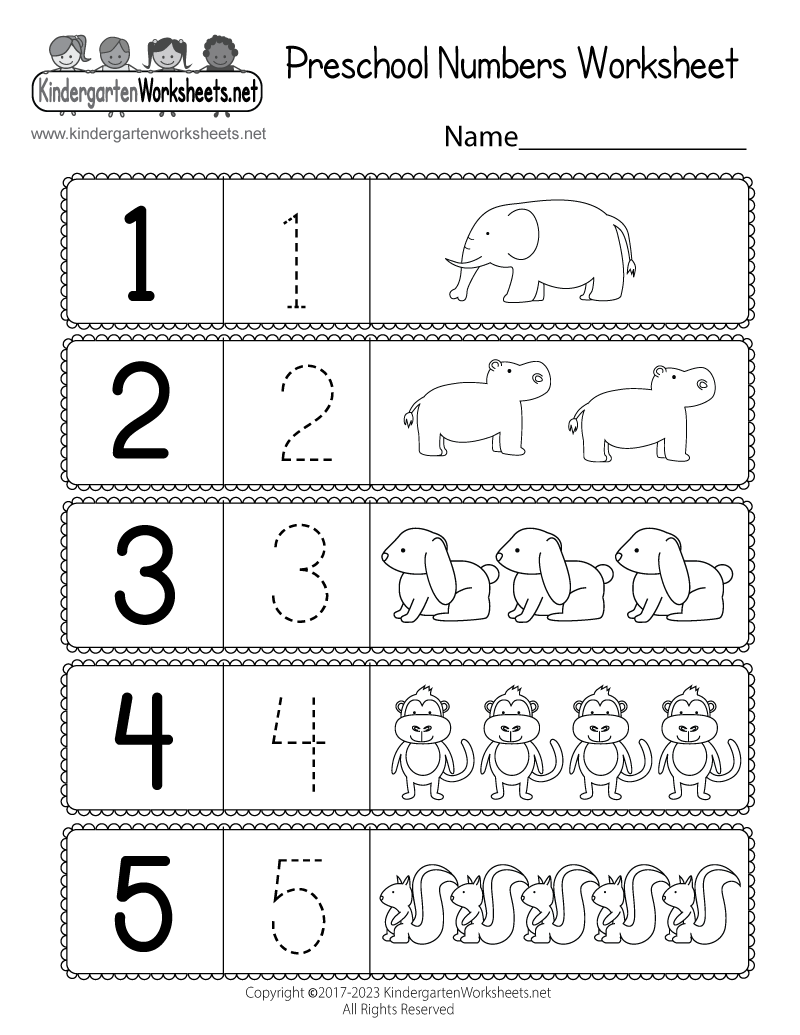 Free Printable Preschool Numbers Worksheet Free Printable Numbers 1 To 5 Worksheet