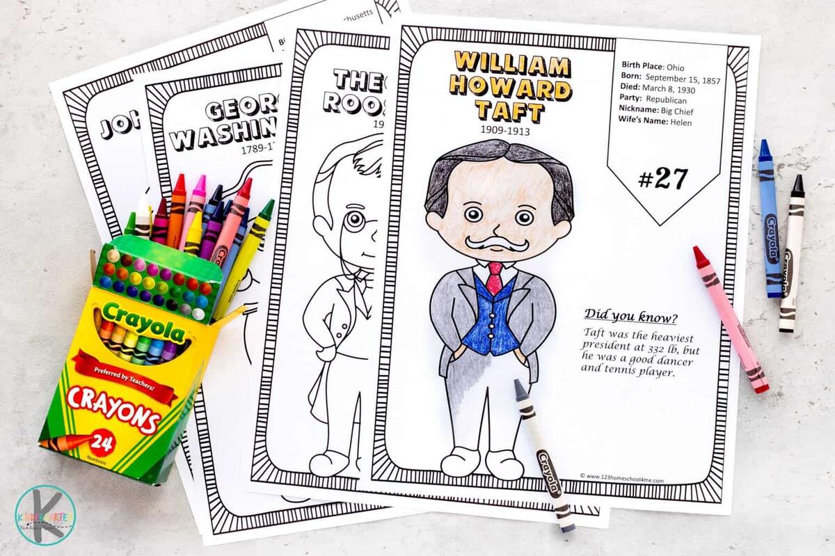 FREE Printable President Coloring Pages W Interesting Facts