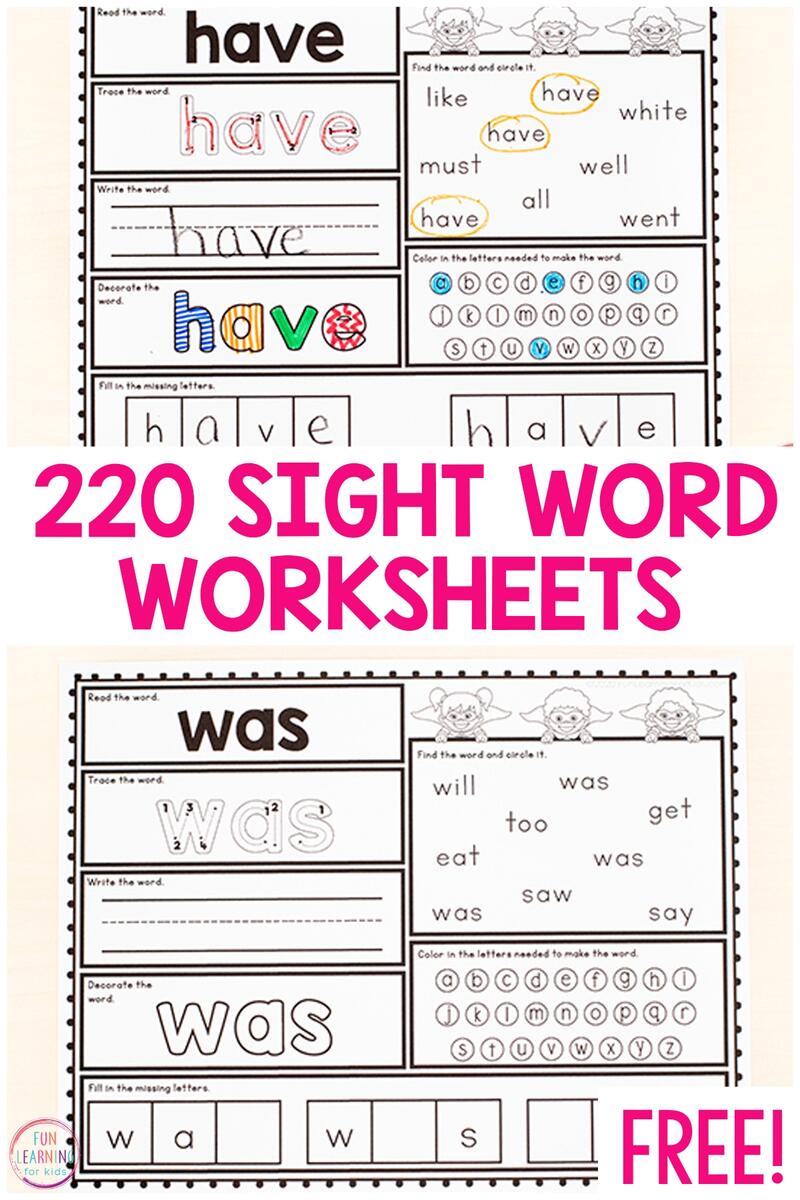 Free Printable Sight Word Worksheets Sight Word See Worksheet Free Printable Digital PDF