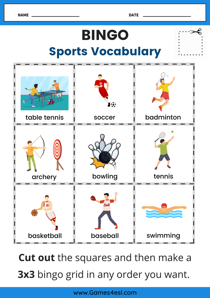 Free Printable Sports Worksheets For Beginner ESL Students Games4esl Free Printable Sports Worksheets For Beginner ESL Students Games4esl