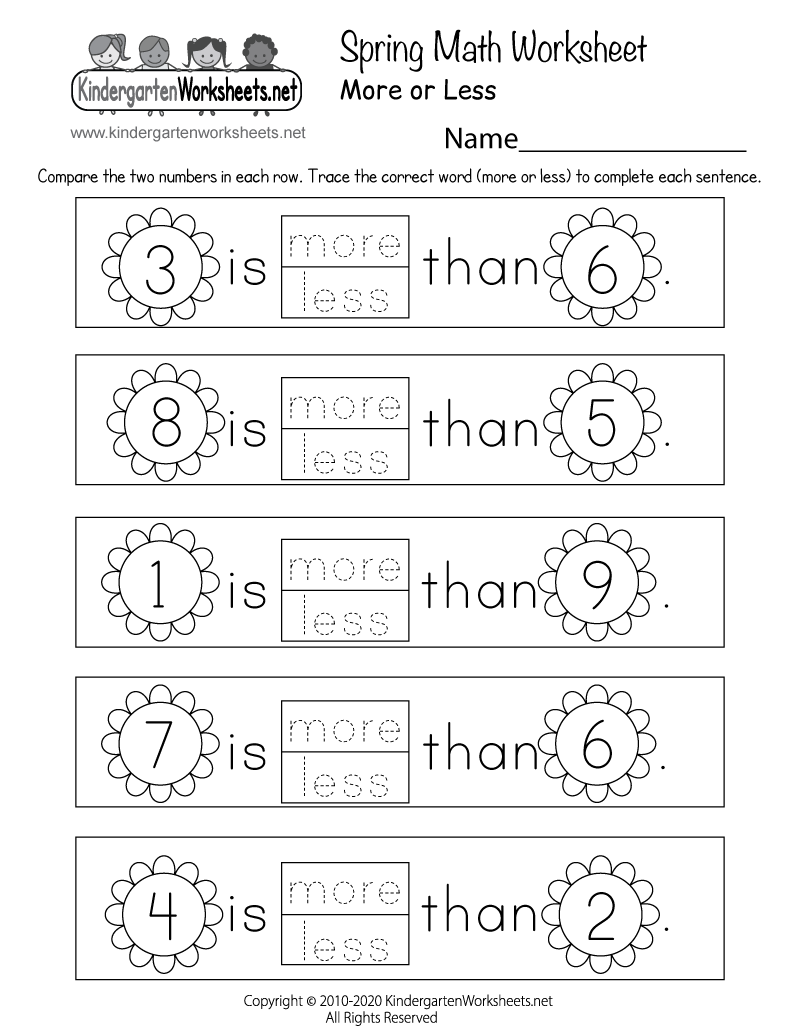 Free Printable Spring Math Worksheet Free Printable Spring Math Worksheet