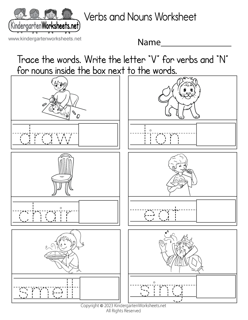 Noun And Verb Worksheets For Kindergarten Made By Teachers