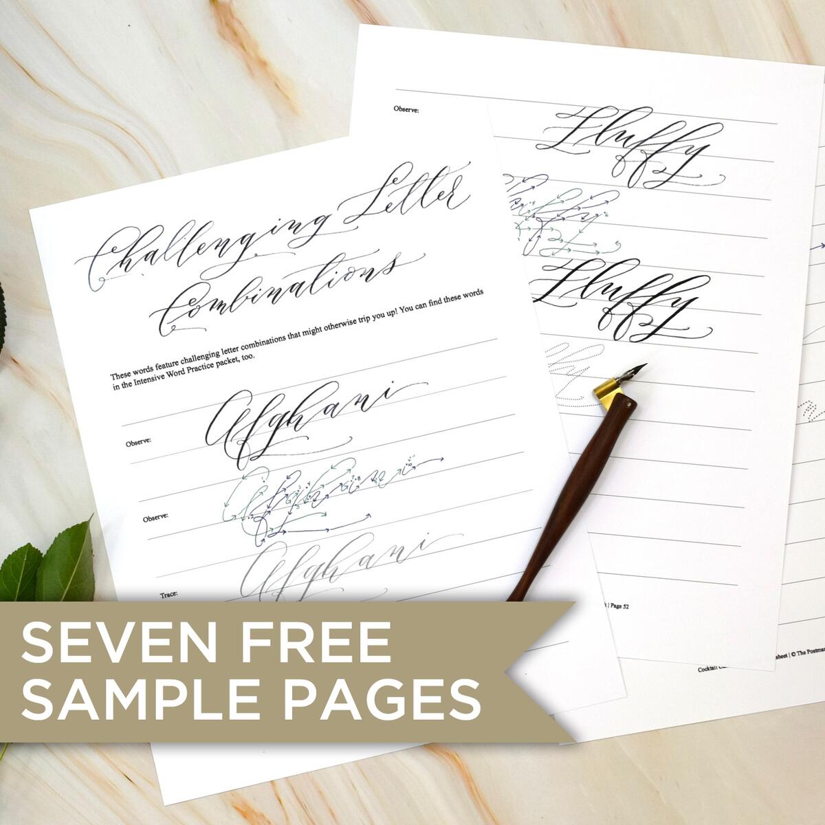 Free Sample Pages Cocktail Casual Calligraphy Worksheet Set The Postman S Knock