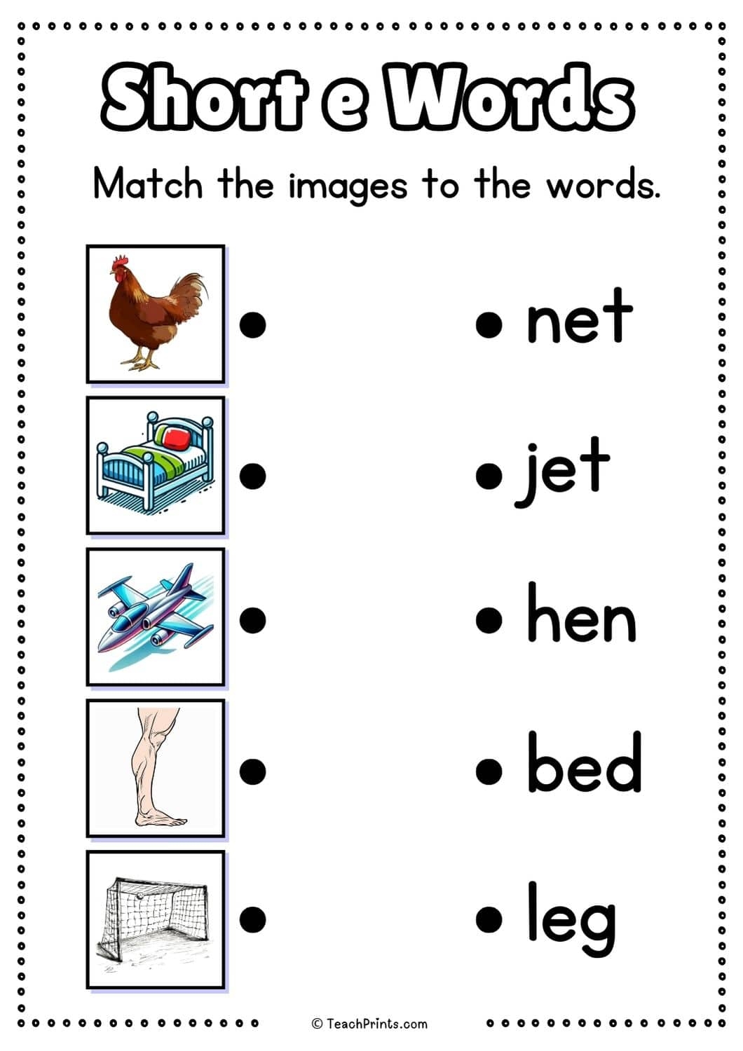 Free Short E Words Worksheets Teach Prints Short Vowel E Mini Coloring Book CVC Words 1 Ezpzphonics