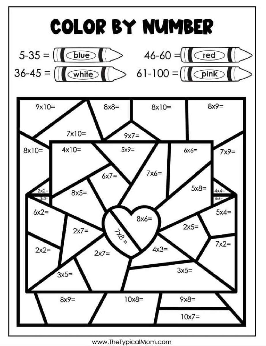 Free Valentines Day Color By Number Printables PDF FREE Valentines Day Math Worksheets For Kindergarten