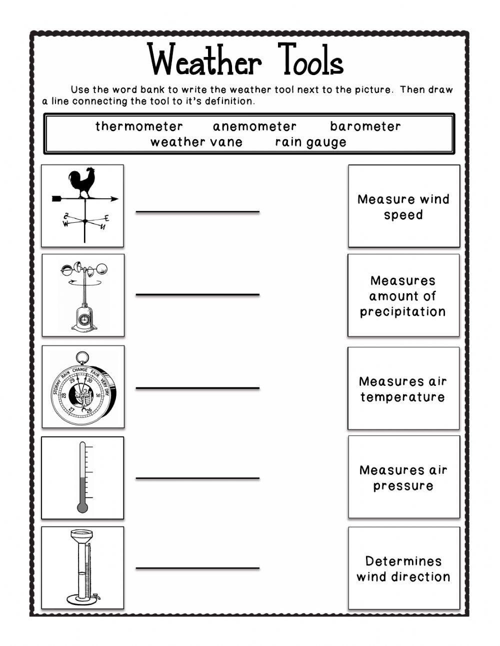 Weather Instruments Free Worksheet Worksheets Library