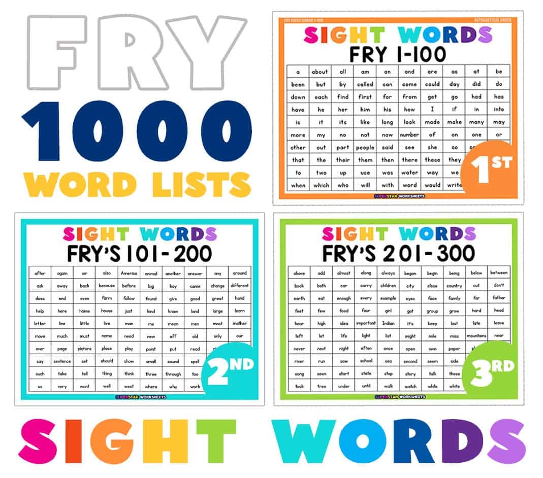 Fry Sight Words Superstar Worksheets Fry Sight Word Assessment Superstar Worksheets