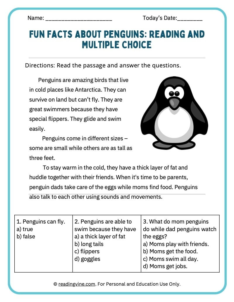 Fun Facts About Penguins ReadingVine