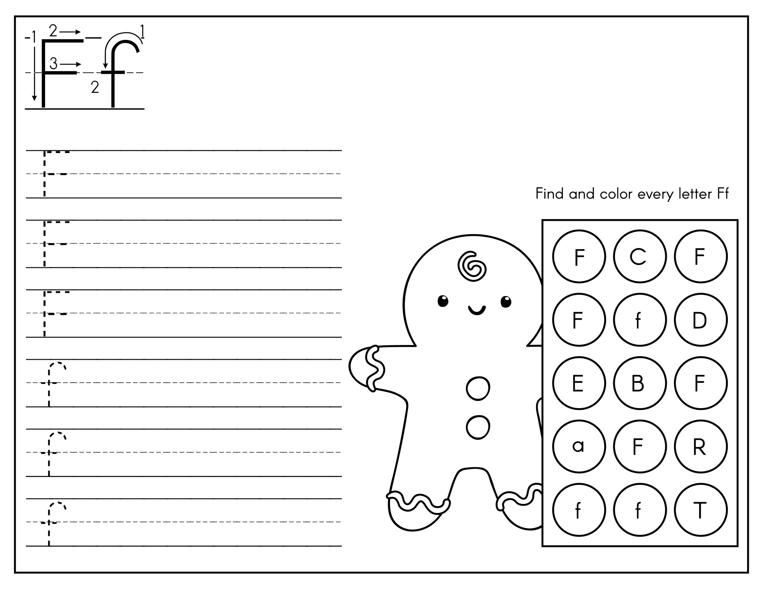 Gingerbread Tracing Letters Printable Fun With Mama