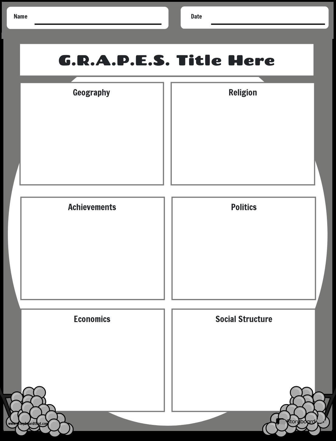 GRAPES Worksheets Create Customize With Storyboard That GRAPES Worksheets Create Customize With Storyboard That