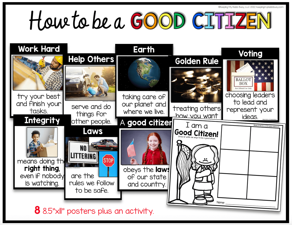 How To Be A Good Citizen At School Citizenship Skills FREEBIE Keeping My Kiddo Busy
