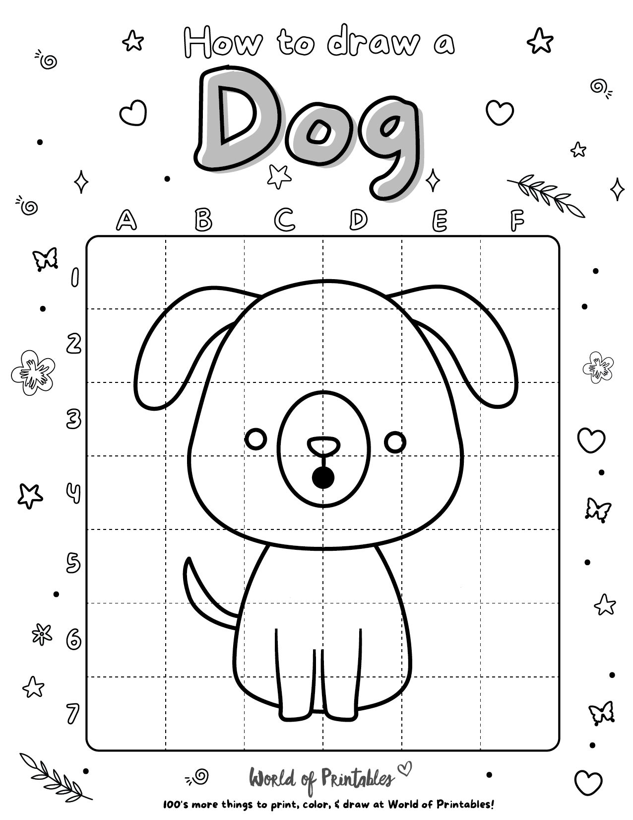 How To Draw A Dog Easy Step By Step Printable Activities World Of Printables How To Draw A Dog Easy Step By Step Printable Activities World Of Printables
