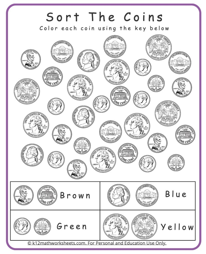 Identifying And Sorting Change Worksheets Identifying And Sorting Change Worksheets