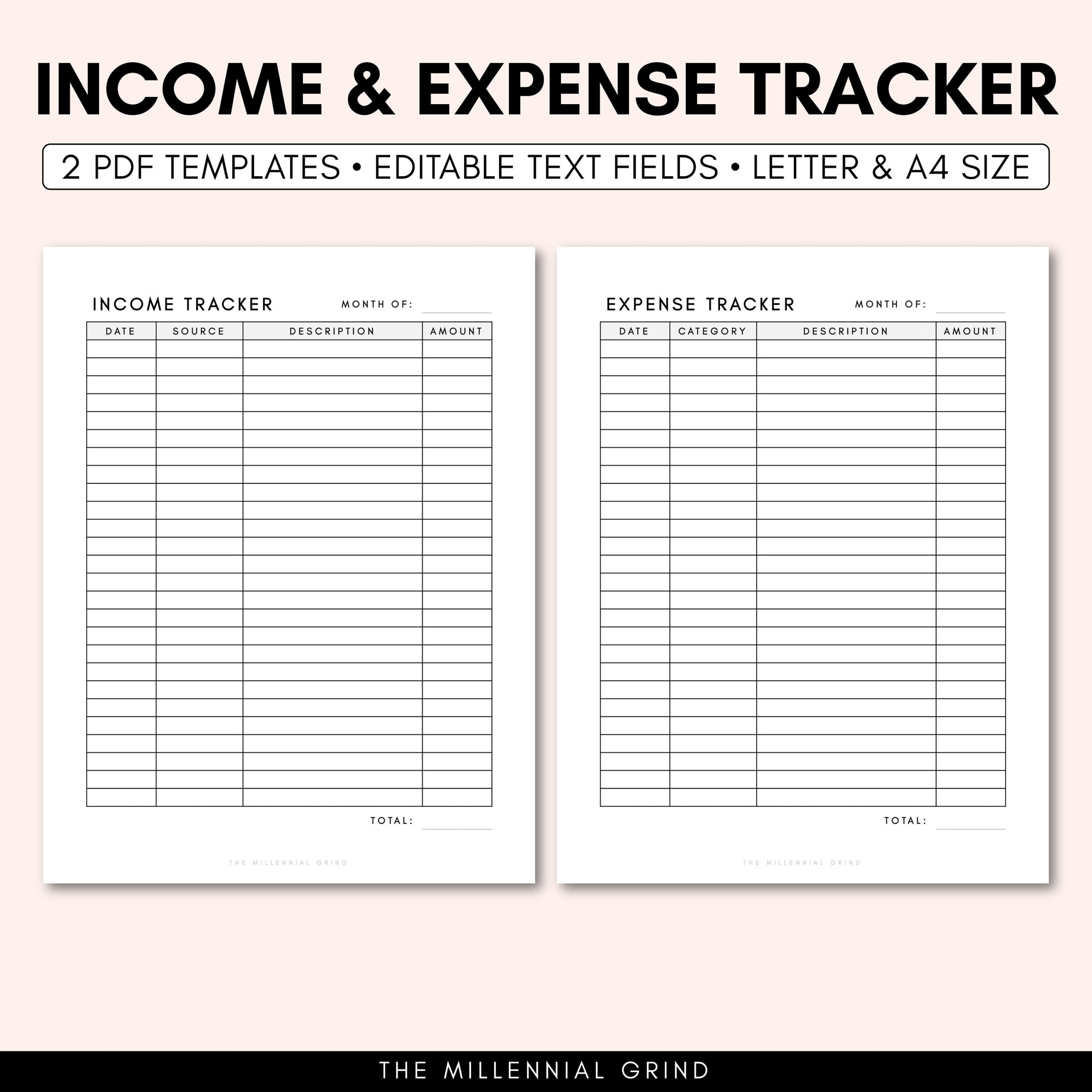 Income And Expense Tracker Printable Expense Tracker PDF Expense Tracker Template Expense Tracker Printable Income Tracker Printable Etsy Israel