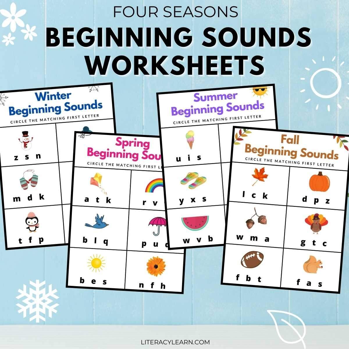 Initial Sounds 4 Seasons Worksheets Free Printables Literacy Learn Initial Sounds 4 Seasons Worksheets Free Printables Literacy Learn