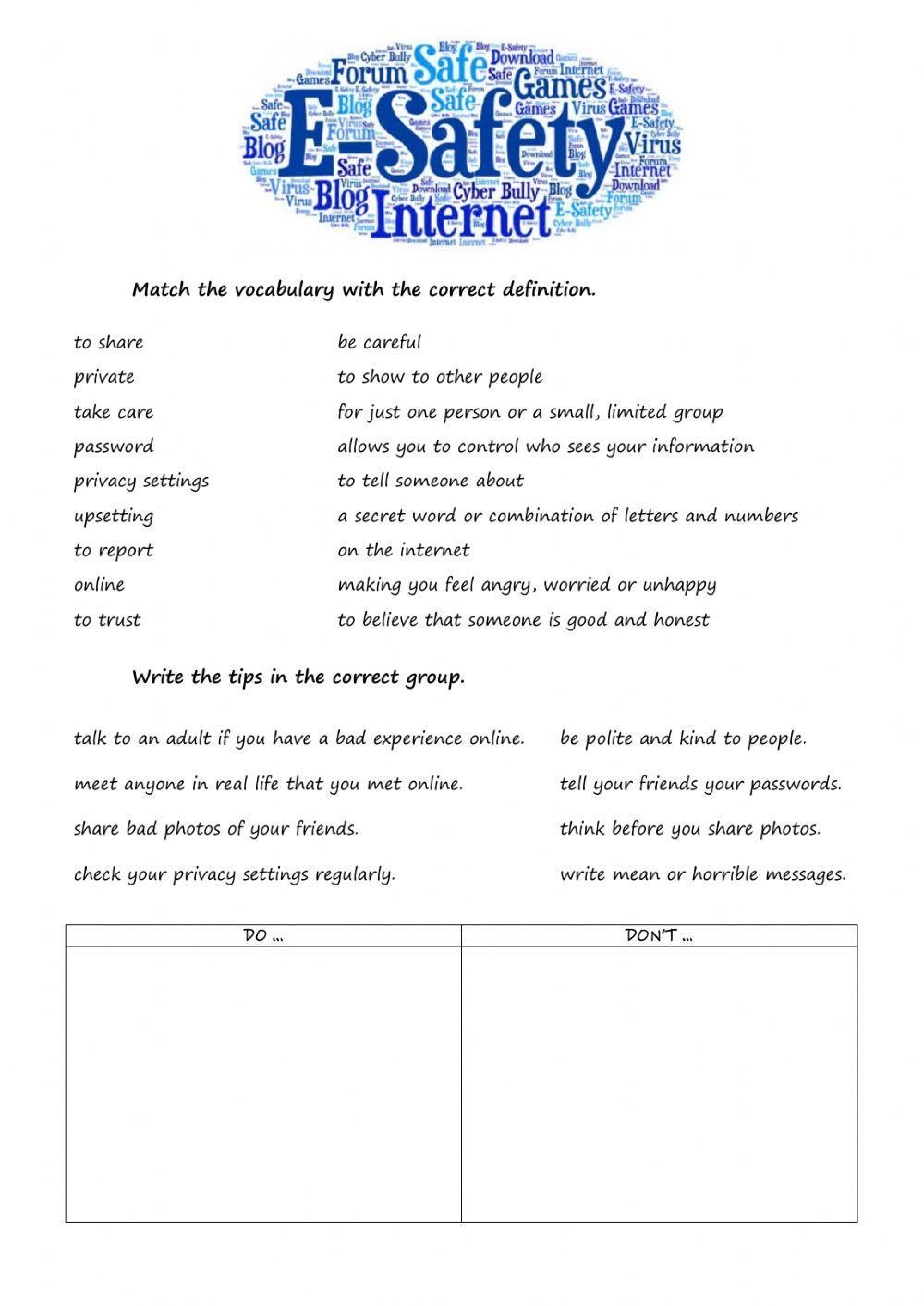 Internet Safety Worksheets For Elementary Students Engaging Activities For Online Security Internet Safety Worksheets For Elementary Students Engaging Activities For Online Security